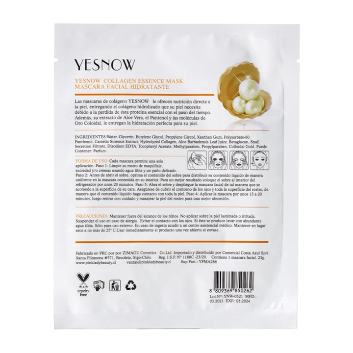 Mascarilla facial de colágeno y perlas