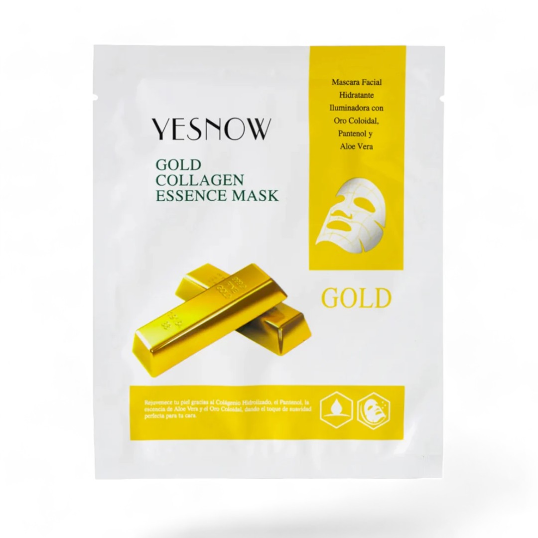 Mascarilla facial de colágeno y oro